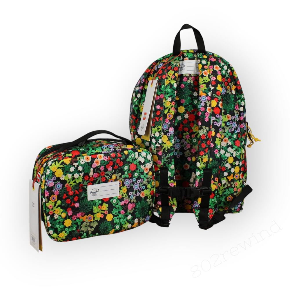 LEGO x Herschel Backpack & Lunchbox 2 Pc Bundle Scavenger Hunt Meadow Floral NEW - Picture 3 of 11